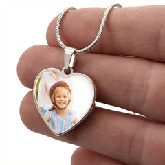 Custom Photo Heart Necklace - Personalized Keepsake Jewelry
