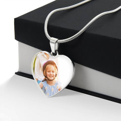 Custom Photo Heart Necklace - Personalized Keepsake Jewelry