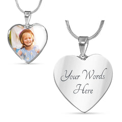 Custom Photo Heart Necklace - Personalized Keepsake Jewelry