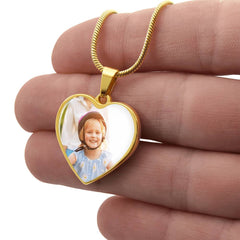 Custom Photo Heart Necklace - Personalized Keepsake Jewelry