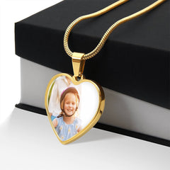 Custom Photo Heart Necklace - Personalized Keepsake Jewelry