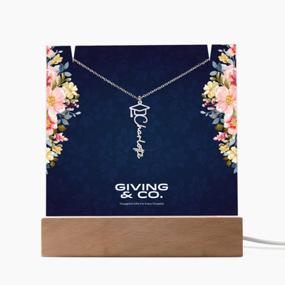 Graduation Cap Name Necklace & Keepsake Acrylic Bundle