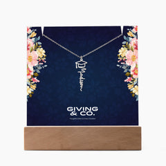 Graduation Cap Name Necklace & Keepsake Acrylic Bundle