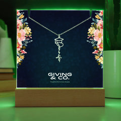 Graduation Cap Name Necklace & Keepsake Acrylic Bundle