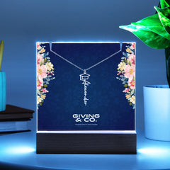 Graduation Cap Name Necklace & Keepsake Acrylic Bundle