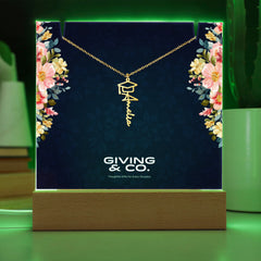 Graduation Cap Name Necklace & Keepsake Acrylic Bundle