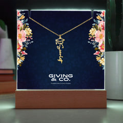 Graduation Cap Name Necklace & Keepsake Acrylic Bundle