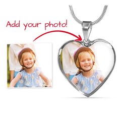 Custom Photo Heart Necklace - Personalized Keepsake Jewelry