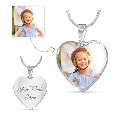 Custom Photo Heart Necklace - Personalized Keepsake Jewelry