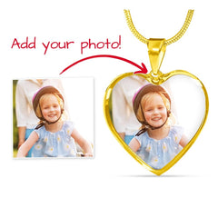 Custom Photo Heart Necklace - Personalized Keepsake Jewelry