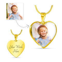 Custom Photo Heart Necklace - Personalized Keepsake Jewelry